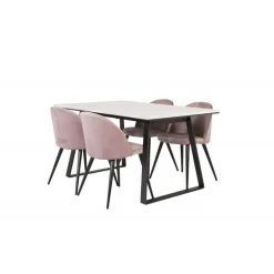 Estelle Spisebordssæt - Sort, Pink og Hvid