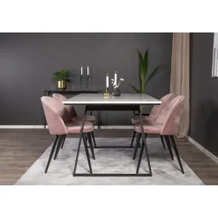 Estelle Spisebordssæt - Sort, Pink og Hvid