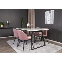 Estelle Spisebordssæt - Sort, Pink og Hvid