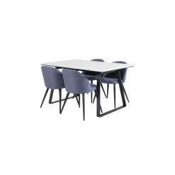 Estelle Spisebordssæt - Sort, Blå og Hvid