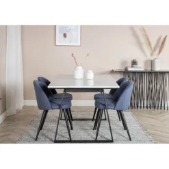 Estelle Spisebordssæt - Sort, Blå og Hvid