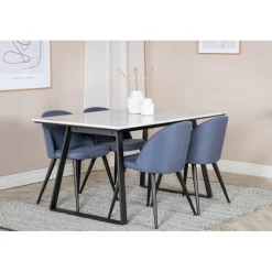 Estelle Spisebordssæt - Sort, Blå og Hvid