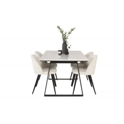 Estelle t Spisebordssæt - Beige, Sort og Hvid