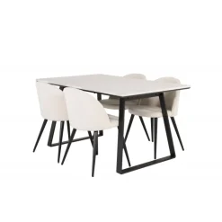 Estelle t Spisebordssæt - Beige, Sort og Hvid