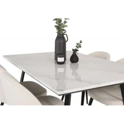 Estelle t Spisebordssæt - Beige, Sort og Hvid