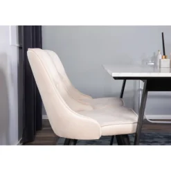 Estelle t Spisebordssæt - Beige, Sort og Hvid