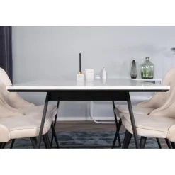 Estelle t Spisebordssæt - Beige, Sort og Hvid