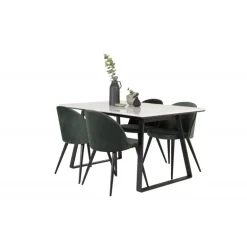 Estelle t Spisebordssæt - Sort, Grøn og Hvid