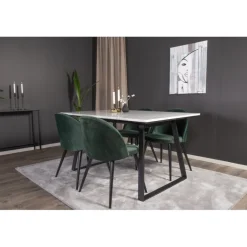 Estelle t Spisebordssæt - Sort, Grøn og Hvid