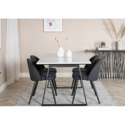 Estelle t Spisebordssæt - Sort og Hvid