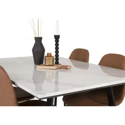 Estelle t Spisebordssæt - Sort, Brun og Hvid