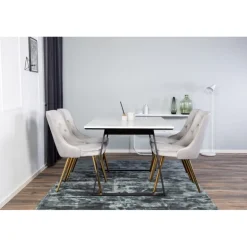 Estelle t Spisebordssæt - Sort, Messing, Lysegrå og Hvid