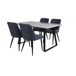 Estelle t Spisebordssæt - Sort, Blå og Hvid