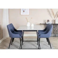 Estelle t Spisebordssæt - Sort, Blå og Hvid