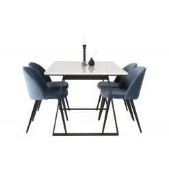 Estelle t Spisebordssæt - Sort, Blå og Hvid