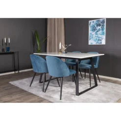 Estelle t Spisebordssæt - Sort, Blå og Hvid