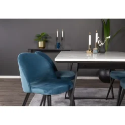 Estelle t Spisebordssæt - Sort, Blå og Hvid