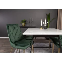 Estelle t Spisebordssæt - Sort, Messing og Grøn og Hvid