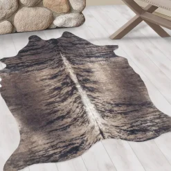 Etosha Vaskbart tæppe Imiteret koskind - Brun