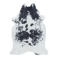 Etosha Vaskbart tæppe Imiteret koskind - Sort