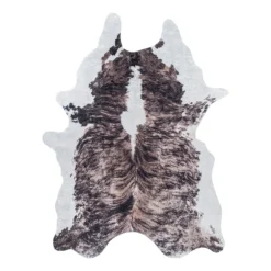 Etosha Vaskbart tæppe Imiteret koskind - Brun