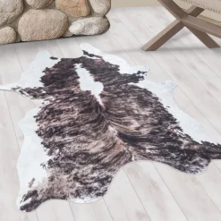 Etosha Vaskbart tæppe Imiteret koskind - Brun