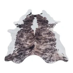 Etosha Vaskbart tæppe Imiteret koskind - Brun