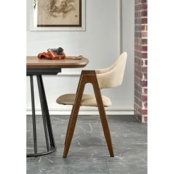 EVERTON Spisebord med udtræk, Valnød / Sort