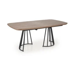 EVERTON Spisebord med udtræk, Valnød / Sort