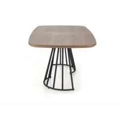 EVERTON Spisebord med udtræk, Valnød / Sort