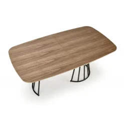 EVERTON Spisebord med udtræk, Valnød / Sort