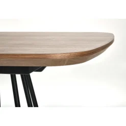 EVERTON Spisebord med udtræk, Valnød / Sort