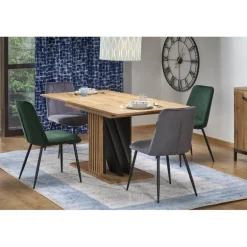 FABIANO Spisebord med udtræk, artisan eg / Sort