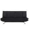 Faith sovesofa læderlook sort PU200 ben metal krom, madras L:196 B:123 cm