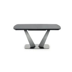 FANGOR Spisebord med udtræk, - top - MørkeGrå, ben - Sort