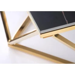 FELICIA sofabord, Sort marmor / guld