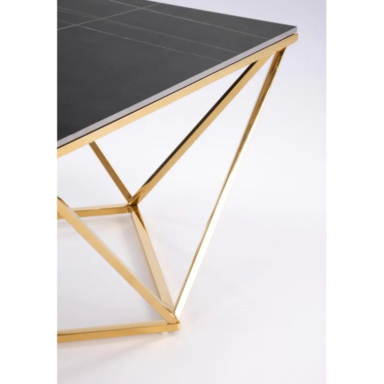 FELICIA sofabord, Sort marmor / guld