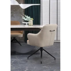 FERNANDO Spisebord med udtræk 160 kan udvides til 240 cm - Hvid marmor / Sort