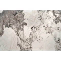 FERNANDO Spisebord med udtræk 160 kan udvides til 240 cm - Hvid marmor / Sort