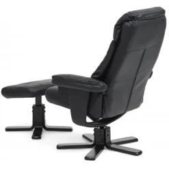 Fjord læder Lænestolinkl. fodskammel - Sort