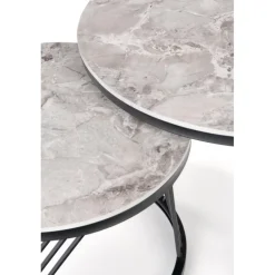 FLAMINGO sæt med 2 sofaborde, Grå marmor