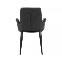 Flavio spisebordsstol - Sort tekstillæder