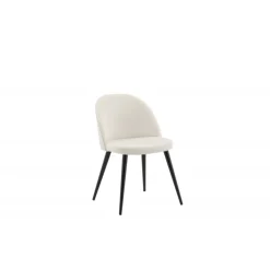 Fløjl Spisestol - Sort og Hvid