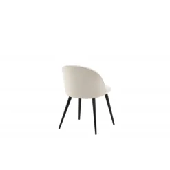 Fløjls Spisestol - Beige og Sort