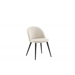 Fløjls Spisestol - Beige og Sort