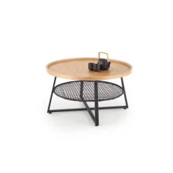 FLORENCE sofabord Natur eg / Sort