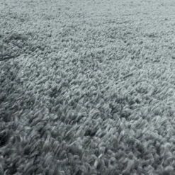 Fluffy Rund Shaggy tæppe Ensfarvet - Lysegrå