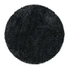 Fluffy Rund Shaggy tæppe Ensfarvet - Antracit