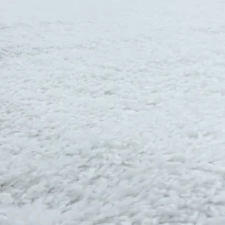 Fluffy Shaggy tæppe Ensfarvet - Hvid