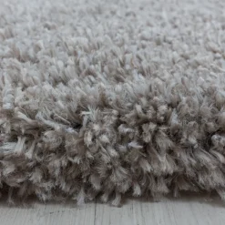 Fluffy Shaggy tæppe Ensfarvet - Beige